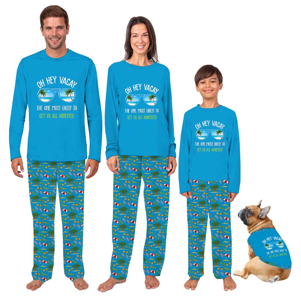 Funny Most Likely To Vacation Matching Family Pajamas