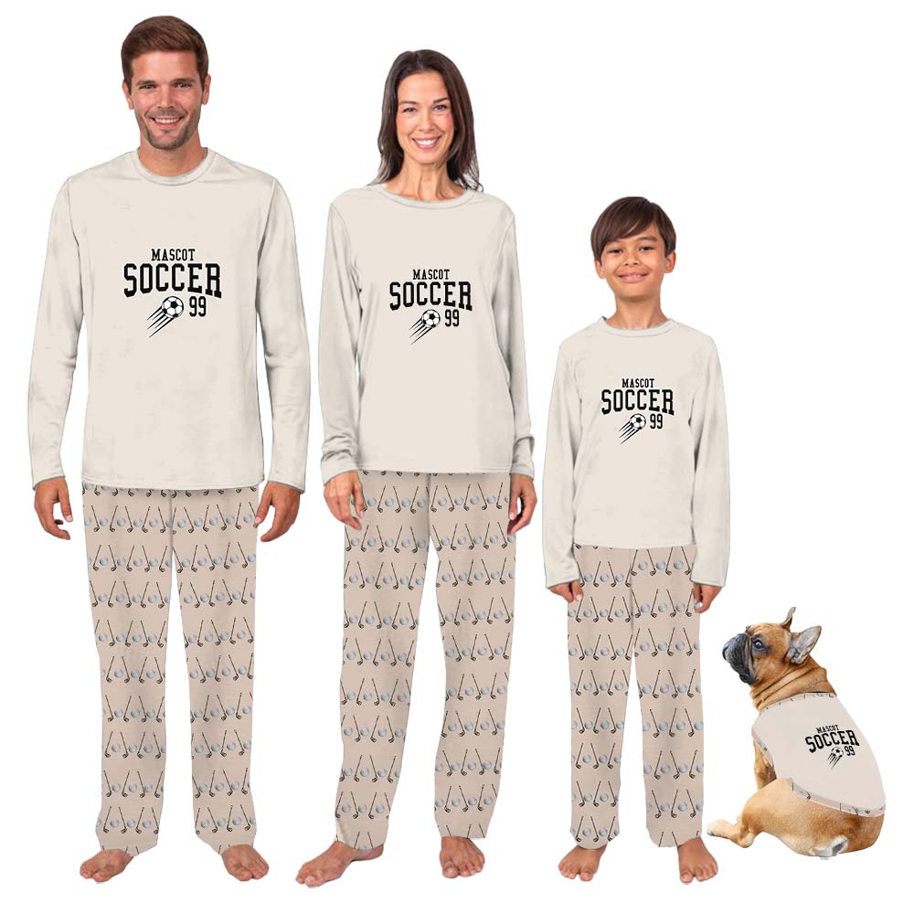 Custom Mascot Name Soccer Matching Family Pajama Sets Custom Mascot Name Soccer Matching Family Pajama Sets