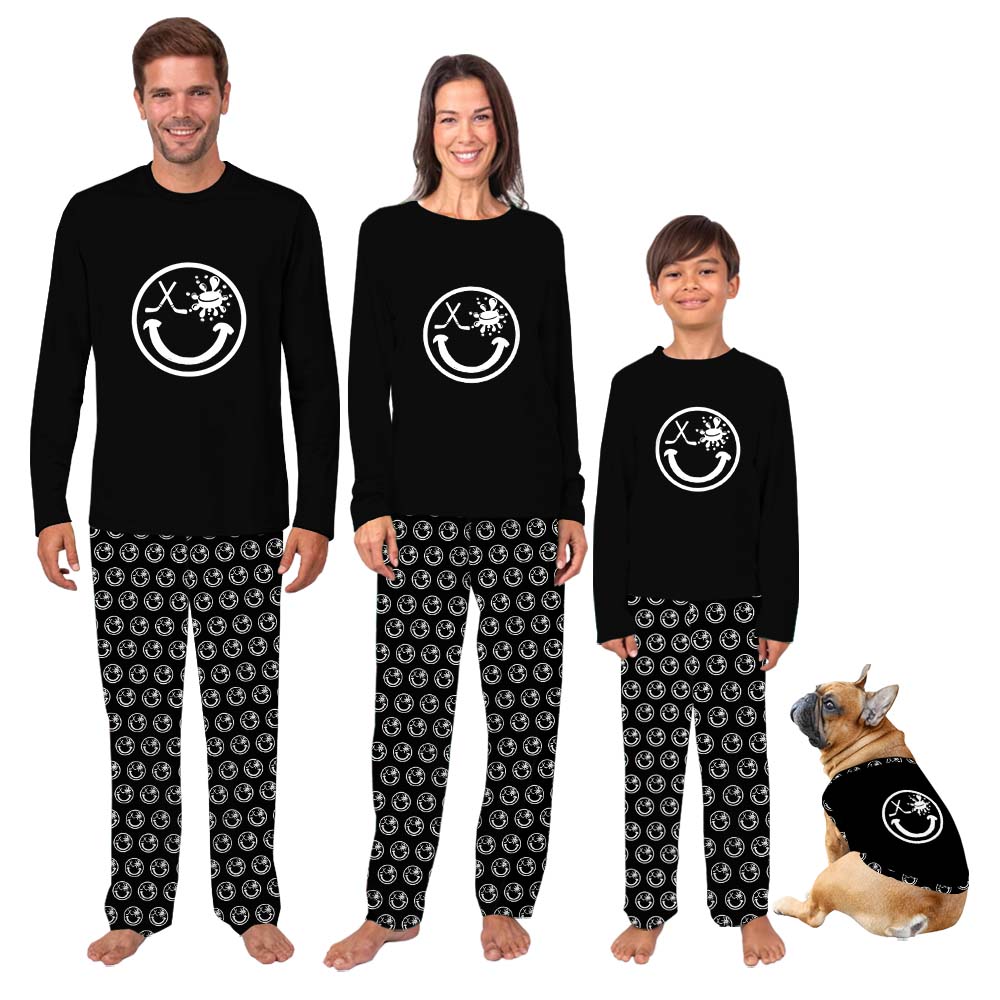 Cool Hockey Smiling Face Pajamas For Adults And Kids
