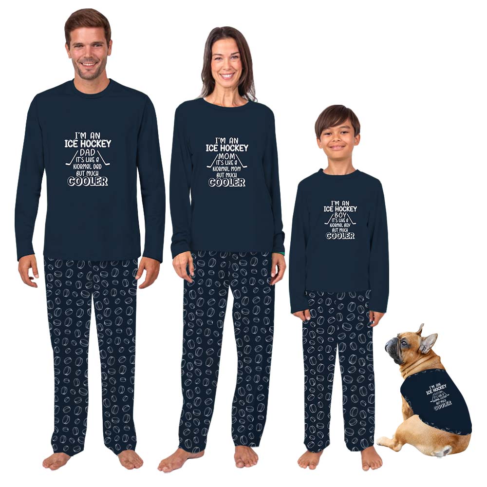 Custom Name Cooler Ice Hockey Owner And Dog Pajamas