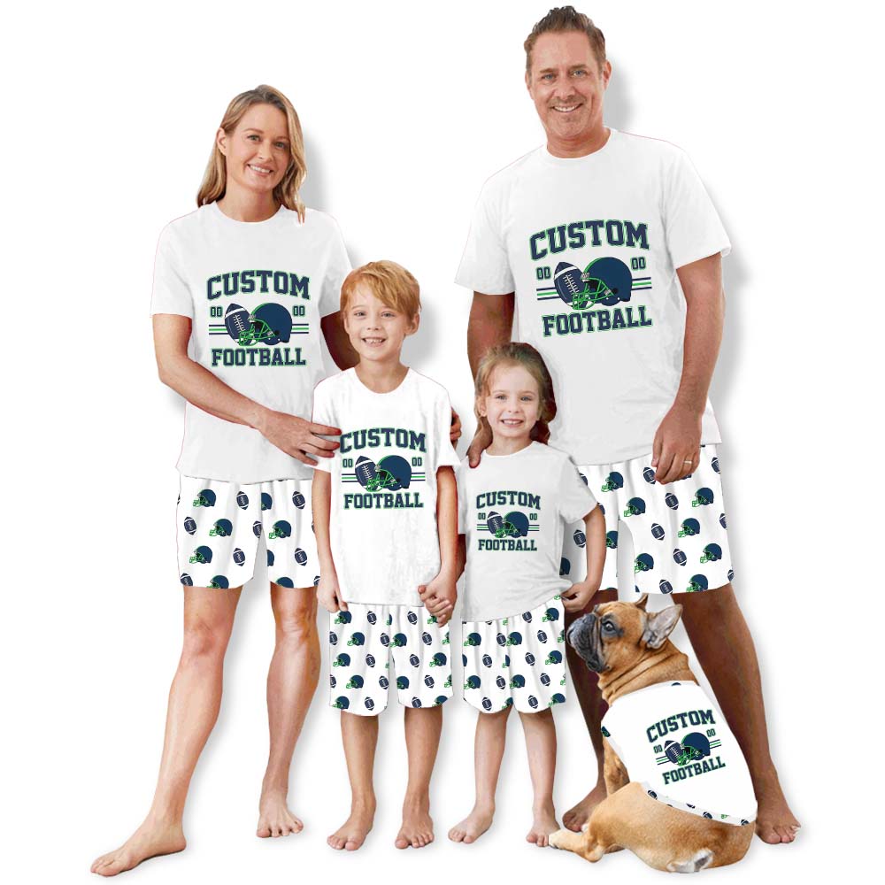 Customizable Team Name And Number For Football Lovers Pajama Short Sets Customizable Team Name And Number For Football Lovers Pajama Short Sets
