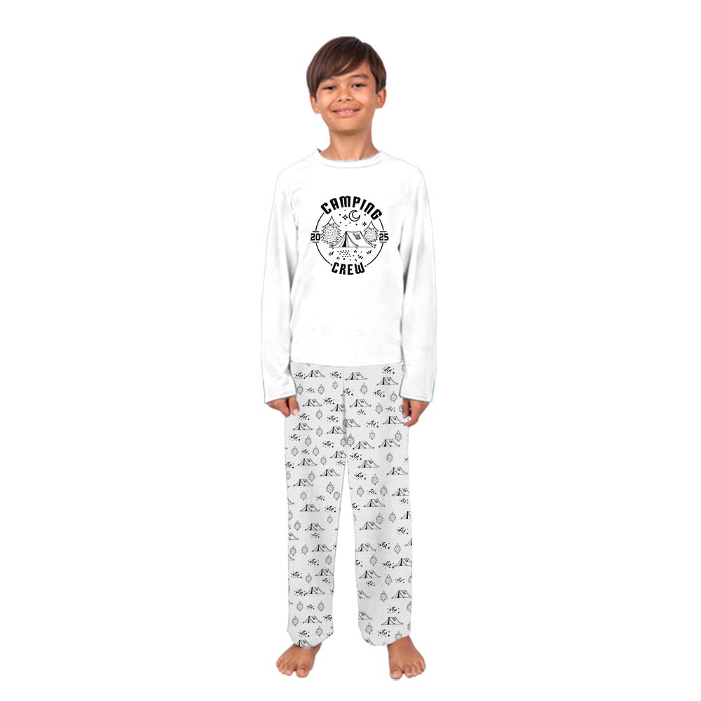 White Camping Crew 2025 Matching Family Pajama Sets