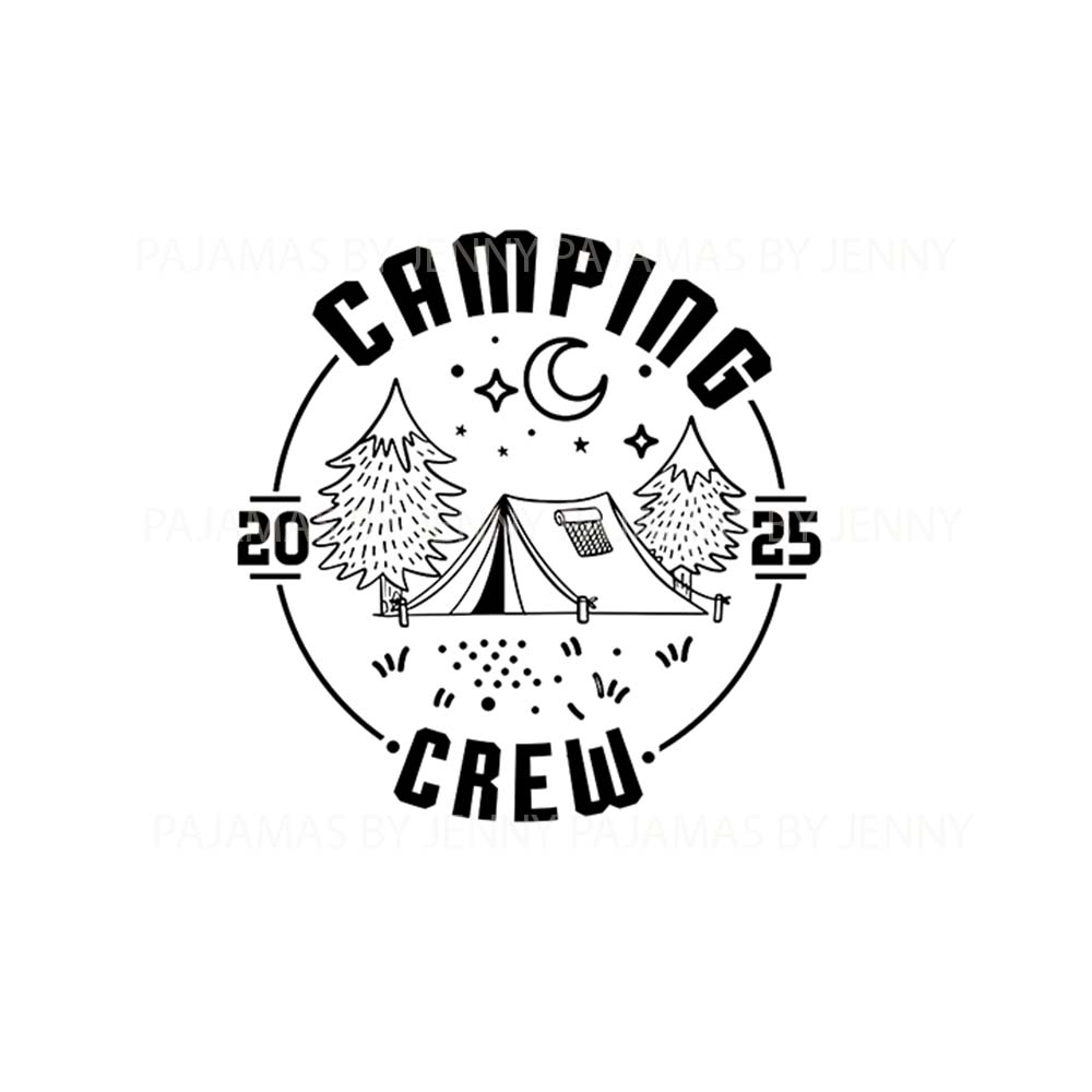 White Camping Crew 2025 Matching Family Pajama Sets