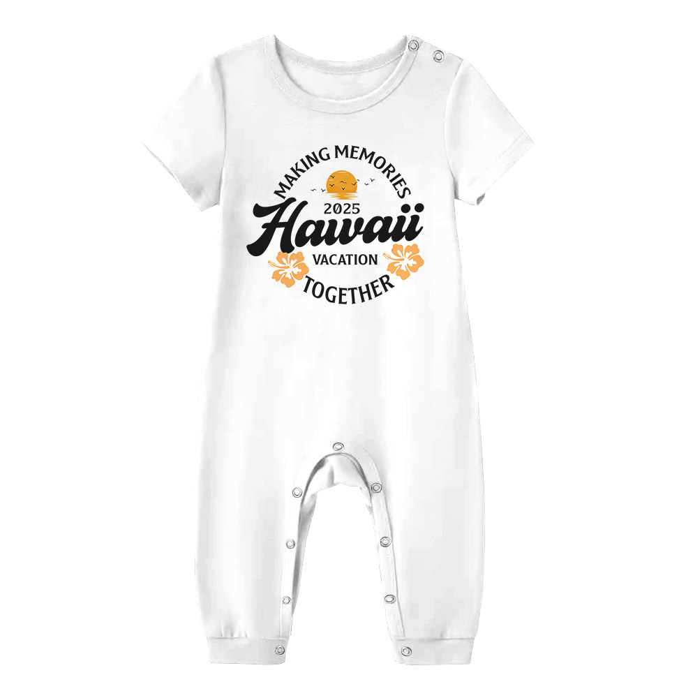 Hibiscus Hawaiian Print Short Pajamas For Family Vacation Hibiscus Hawaiian Print Short Pajamas For Family Vacation