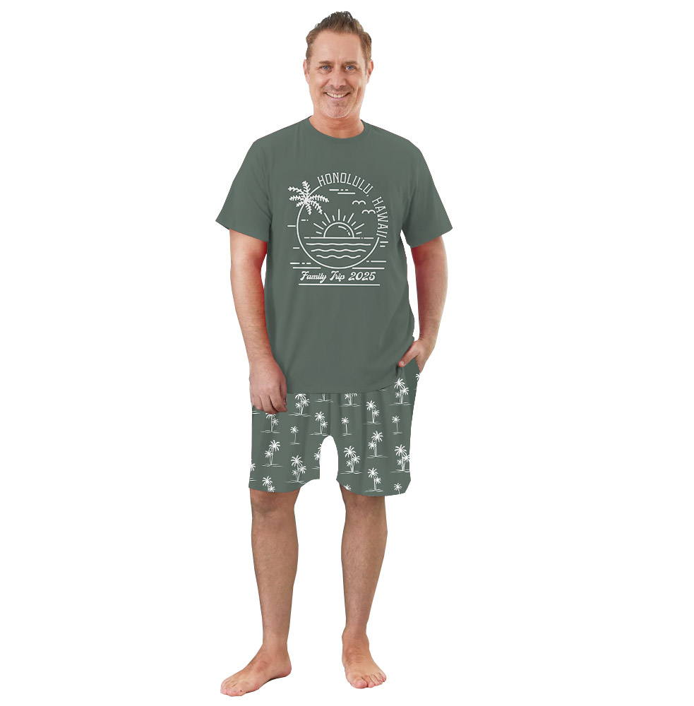 Cute Hawaii Vacation Pajamas Tshirt And Shorts With Plus Size Cute Hawaii Vacation Pajamas Tshirt And Shorts With Plus Size