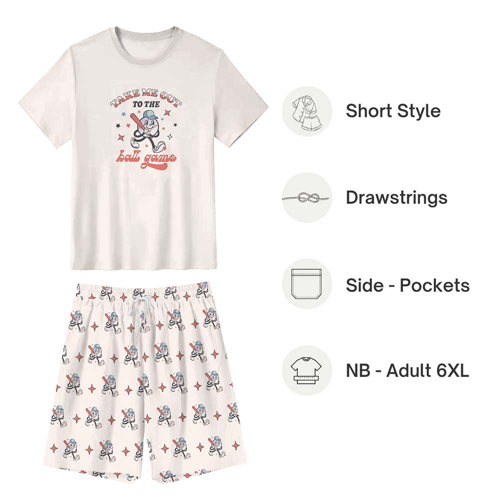 Family Matching Tops And Shorts Saying Take Me Out To The Ball Games Family Matching Tops And Shorts Saying Take Me Out To The Ball Games