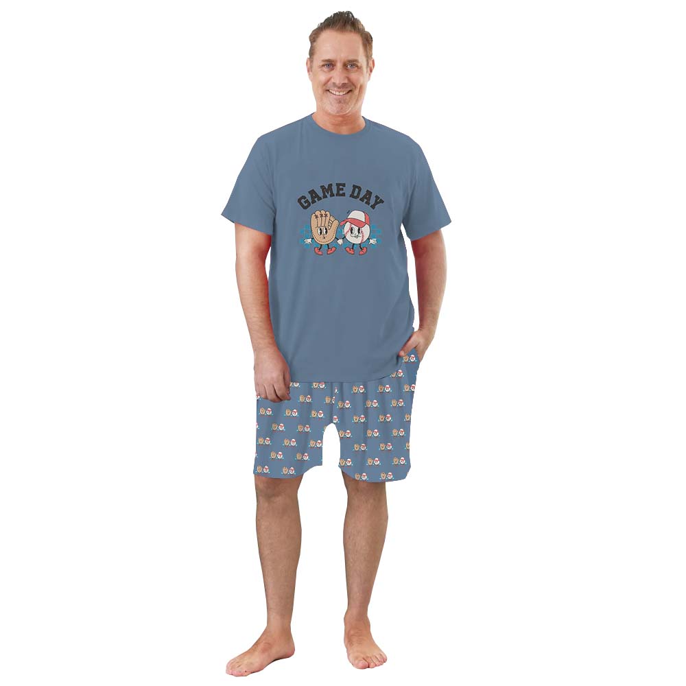 Comfortable Baseball Family Matching Short Sleeves Pajamas