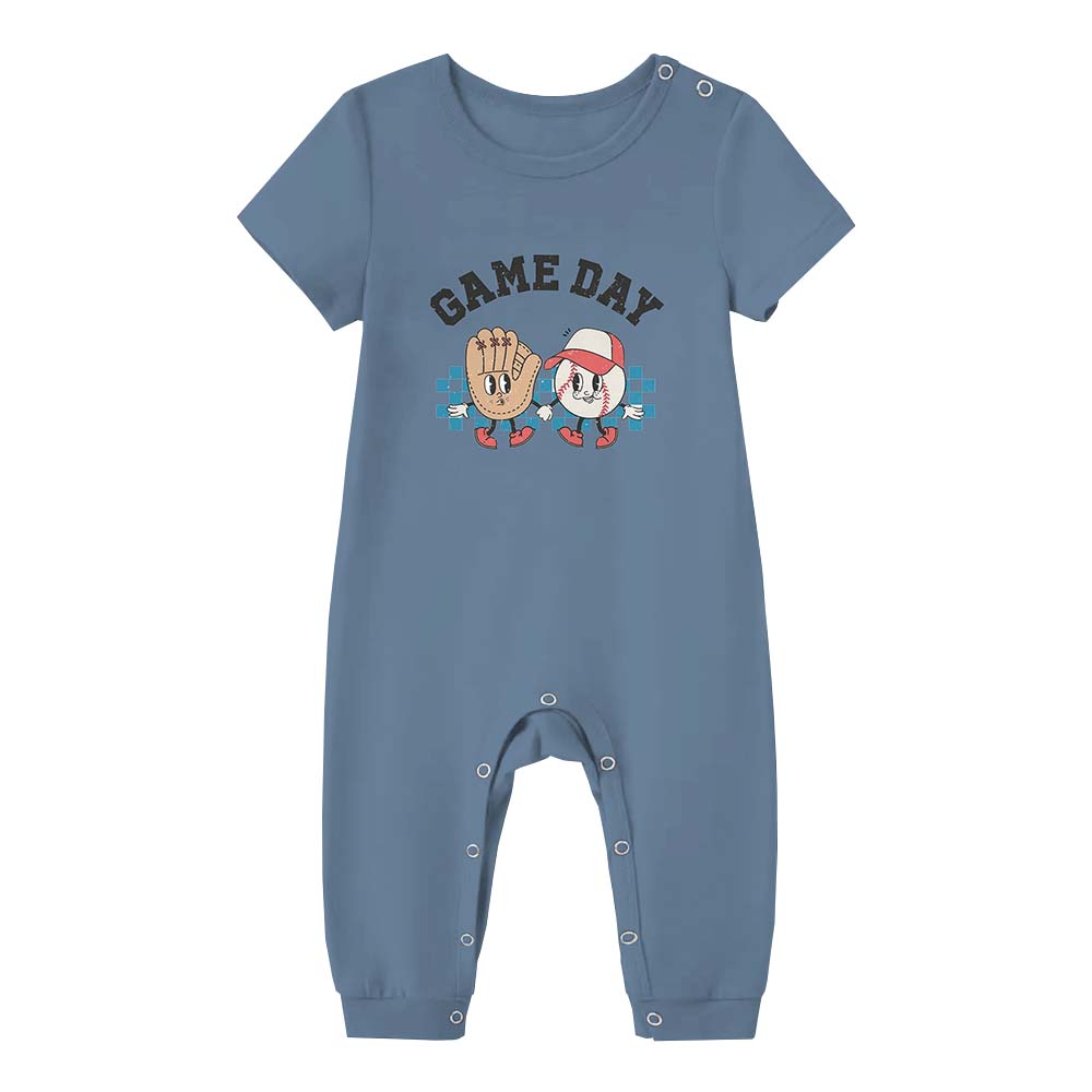 Comfortable Baseball Family Matching Short Sleeves Pajamas