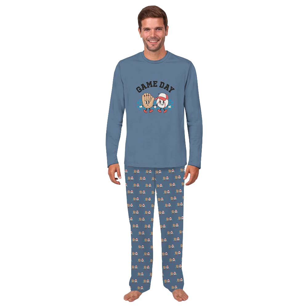 Festive Baseball Saying Game Day Pajama Sets For Family Festive Baseball Saying Game Day Pajama Sets For Family