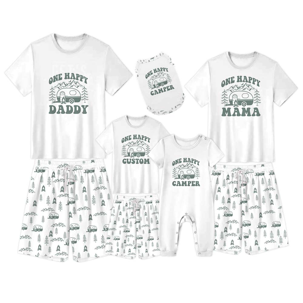 Personalize Name Camping Family Matching Short Sleeves Pajamas Personalize Name Camping Family Matching Short Sleeves Pajamas