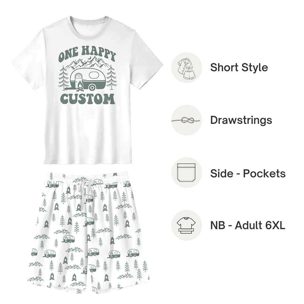 Personalize Name Camping Family Matching Short Sleeves Pajamas Personalize Name Camping Family Matching Short Sleeves Pajamas