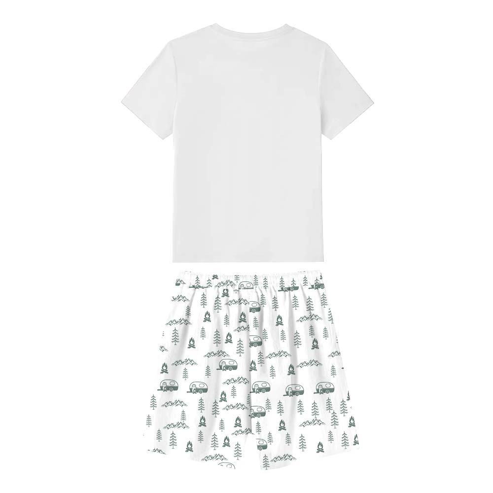 Personalize Name Camping Family Matching Short Sleeves Pajamas Personalize Name Camping Family Matching Short Sleeves Pajamas