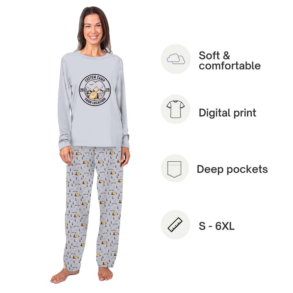 Customizable Camping Matching Family Pajama Sets Customizable Camping Matching Family Pajama Sets