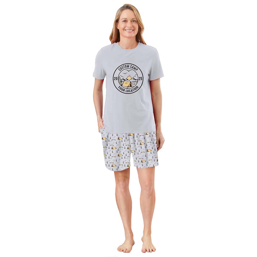 Custom Camp Name And Location Matching Family Pajama Short Sets Custom Camp Name And Location Matching Family Pajama Short Sets