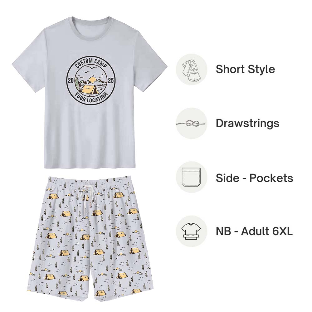 Custom Camp Name And Location Matching Family Pajama Short Sets Custom Camp Name And Location Matching Family Pajama Short Sets