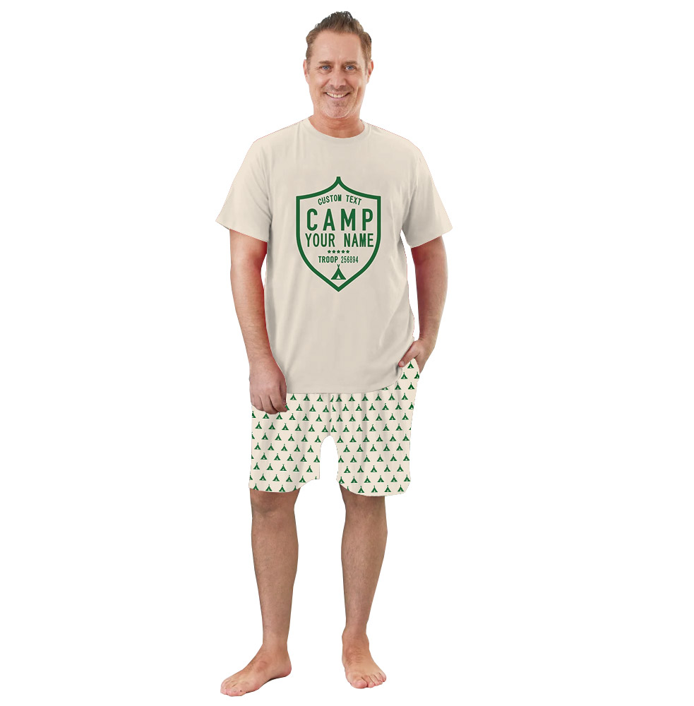 Customizable Camping Crew PJs With Troop Badge For Summer Customizable Camping Crew PJs With Troop Badge For Summer