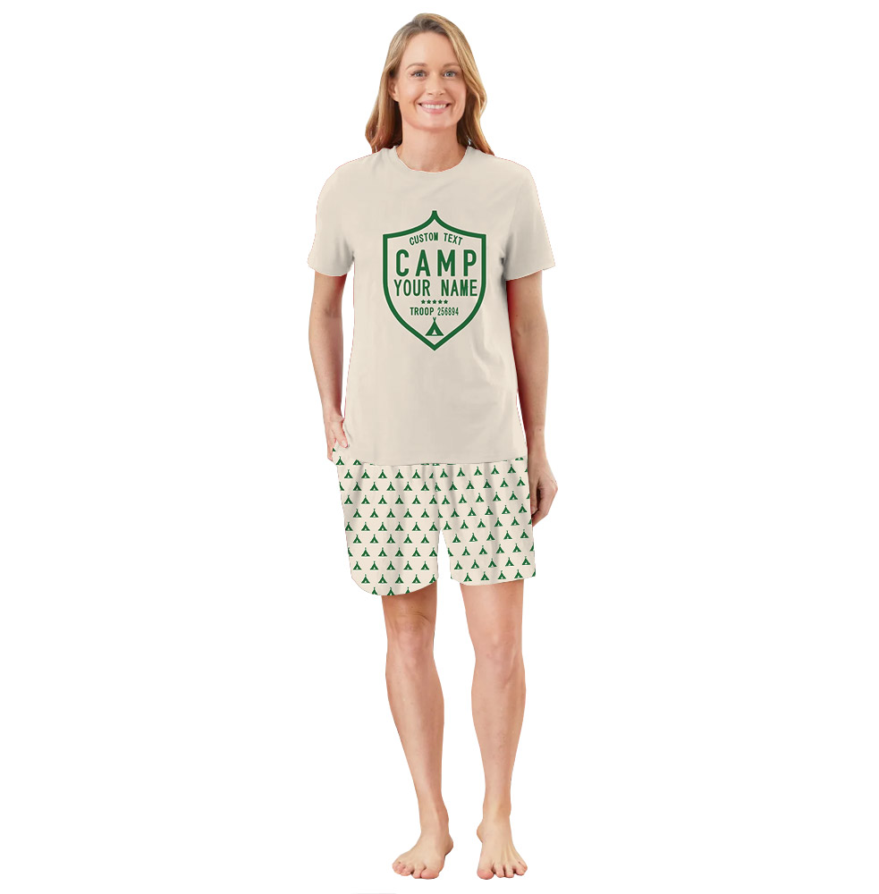 Customizable Camping Crew PJs With Troop Badge For Summer Customizable Camping Crew PJs With Troop Badge For Summer