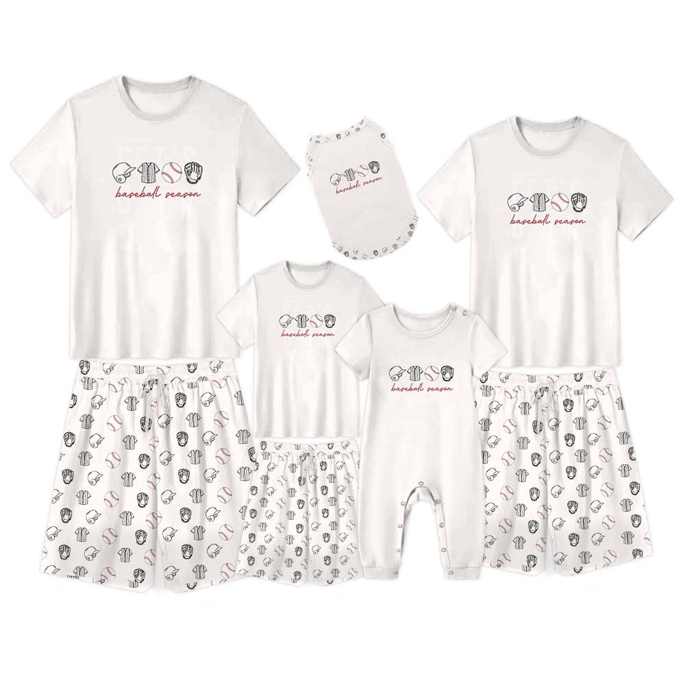 Baseball Lover Season Family Matching Tops And Shorts Baseball Lover Season Family Matching Tops And Shorts