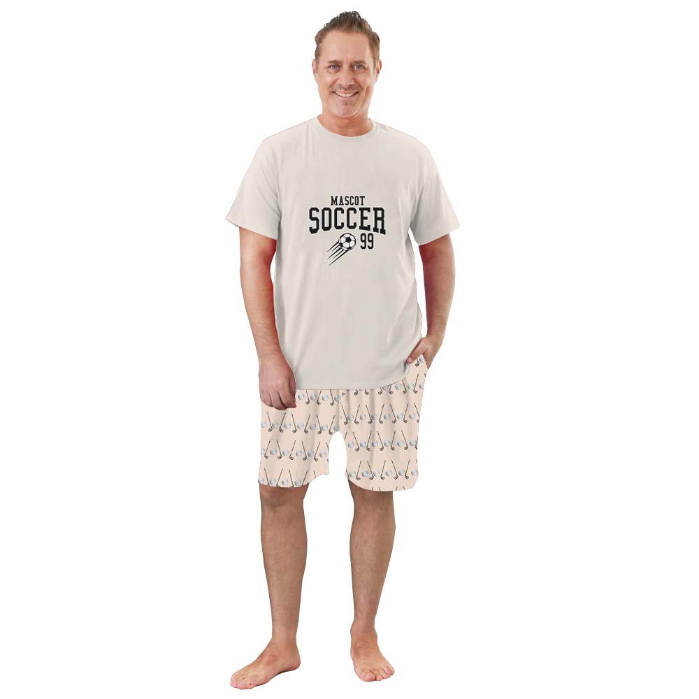 Customizable Mascot Name With Number Soccer Lovers Pajama Short Sets