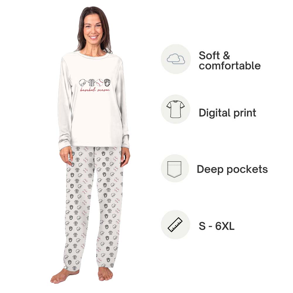 Cute Baseball Season Matching Family Pajama Sets