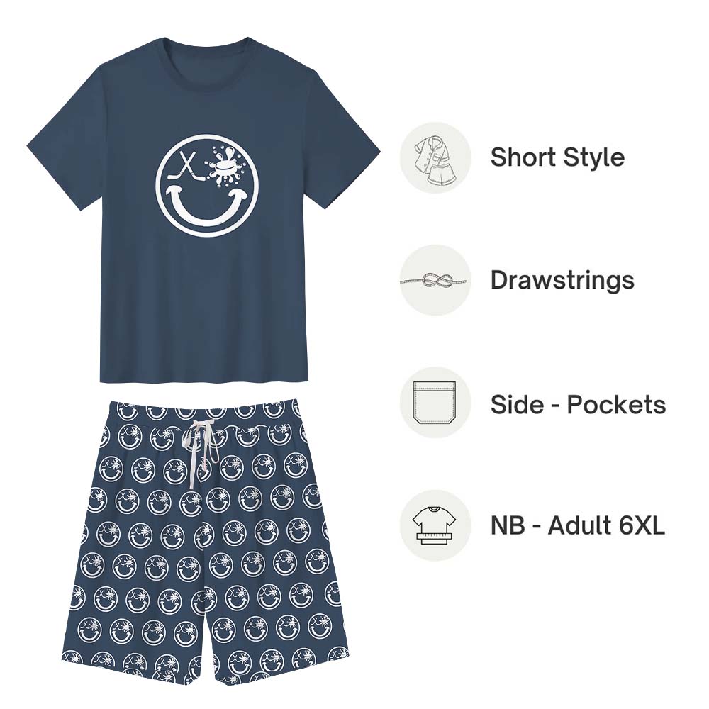 Sporty Hockey Smiling Face Family Sport Matching Pajamas Sporty Hockey Smiling Face Family Sport Matching Pajamas