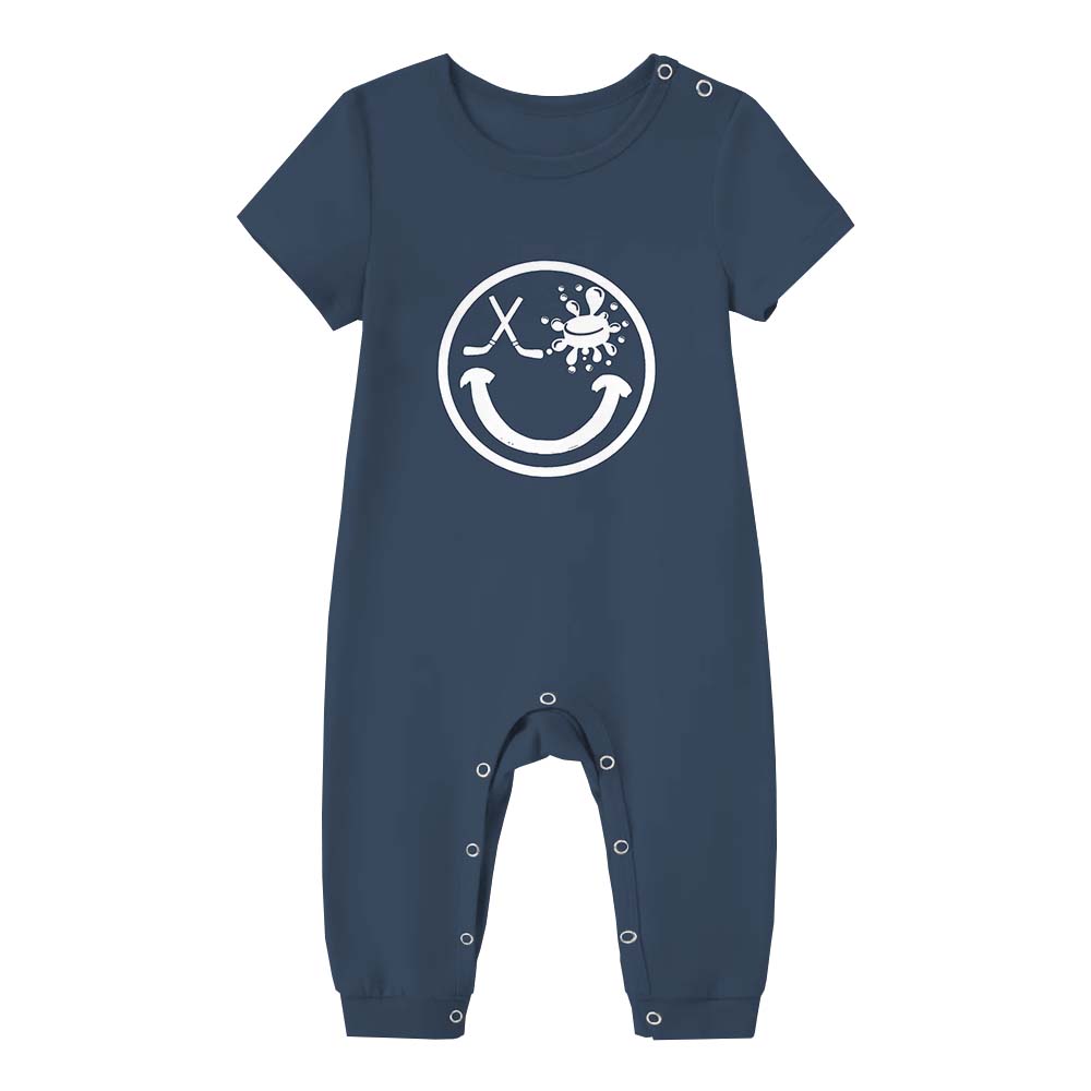 Sporty Hockey Smiling Face Family Sport Matching Pajamas Sporty Hockey Smiling Face Family Sport Matching Pajamas