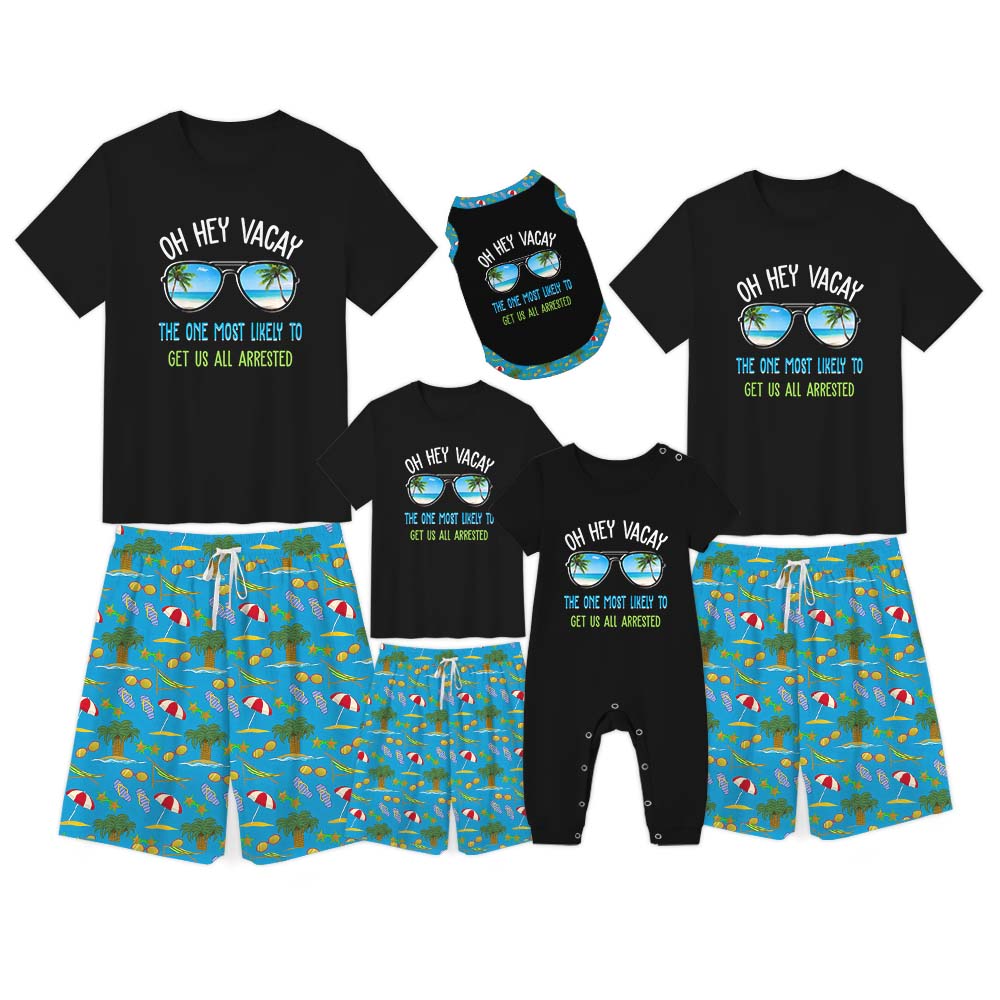 Funny Most Likely To Sayings For Family Vacation Matching Pajamas Funny Most Likely To Sayings For Family Vacation Matching Pajamas