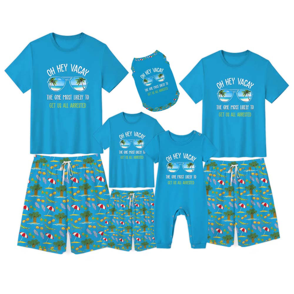 Most Likely To Vacay Sayings Family Matching Short Sleeves Pajamas Most Likely To Vacay Sayings Family Matching Short Sleeves Pajamas