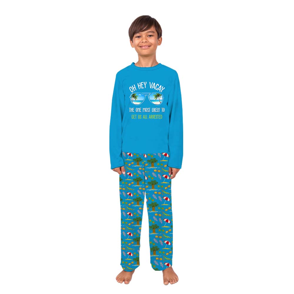 Funny Most Likely To Vacation Matching Family Pajamas