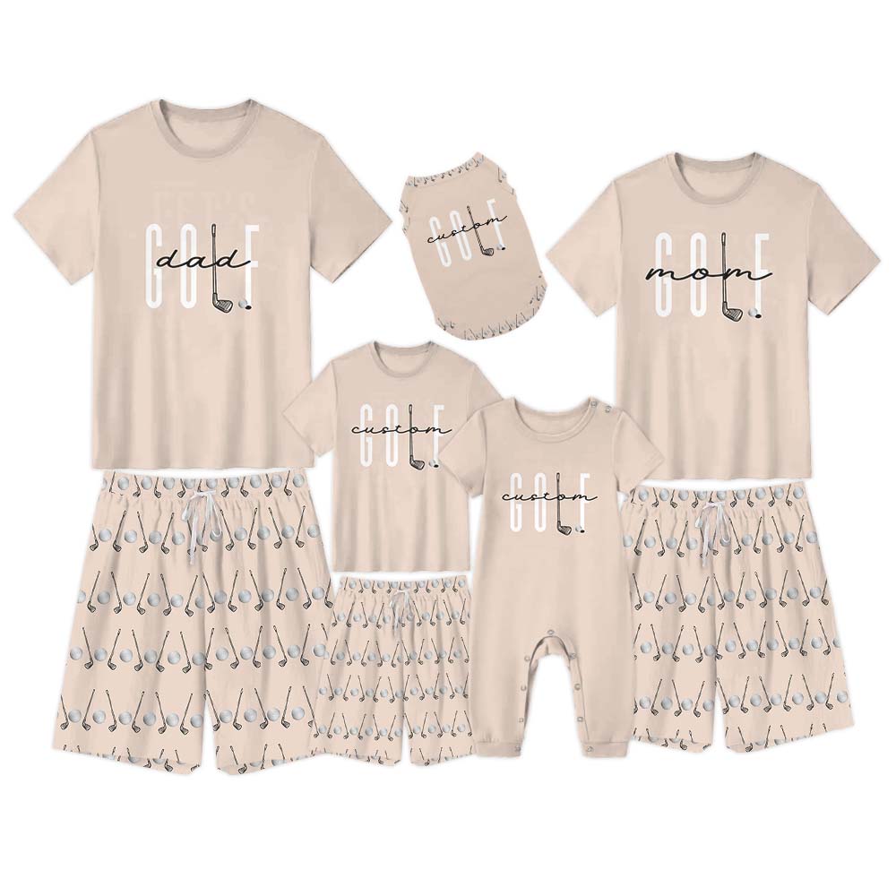 Unique Golf Design Family Matching Tops And Shorts Unique Golf Design Family Matching Tops And Shorts