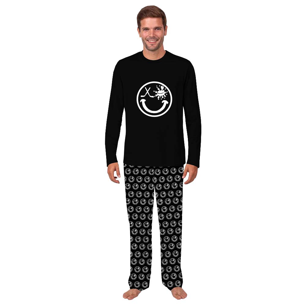 Cool Hockey Smiling Face Pajamas For Adults And Kids