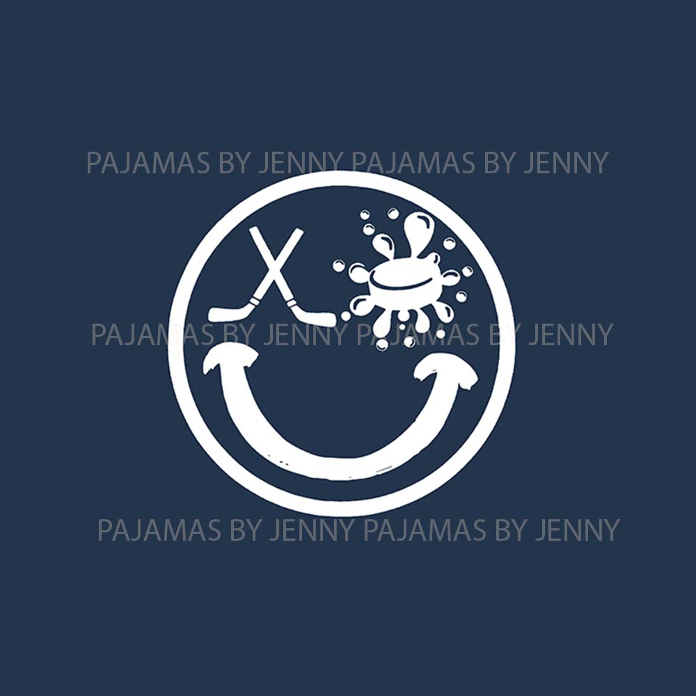 Funny Hockey Smiling Face Family Holiday Jammies Navy Funny Hockey Smiling Face Family Holiday Jammies Navy