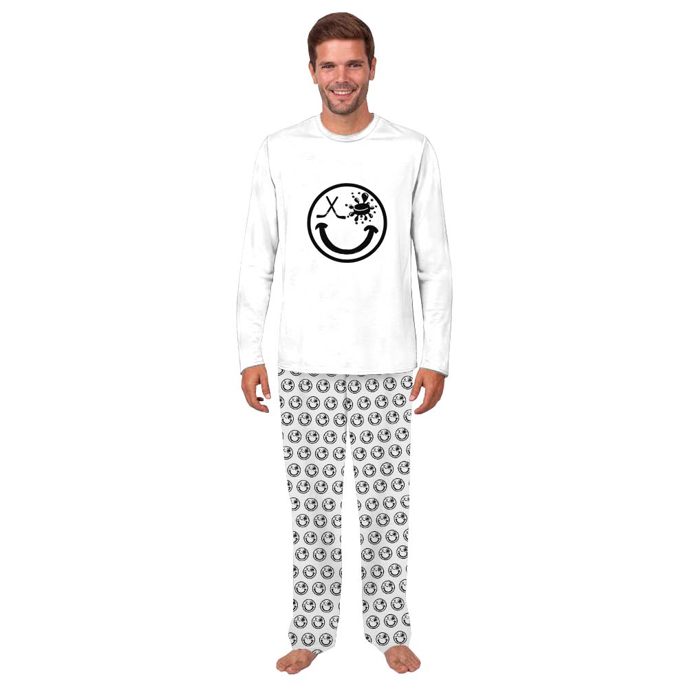 Hockey Smiling Face Pajama Sets For Family Hockey Smiling Face Pajama Sets For Family