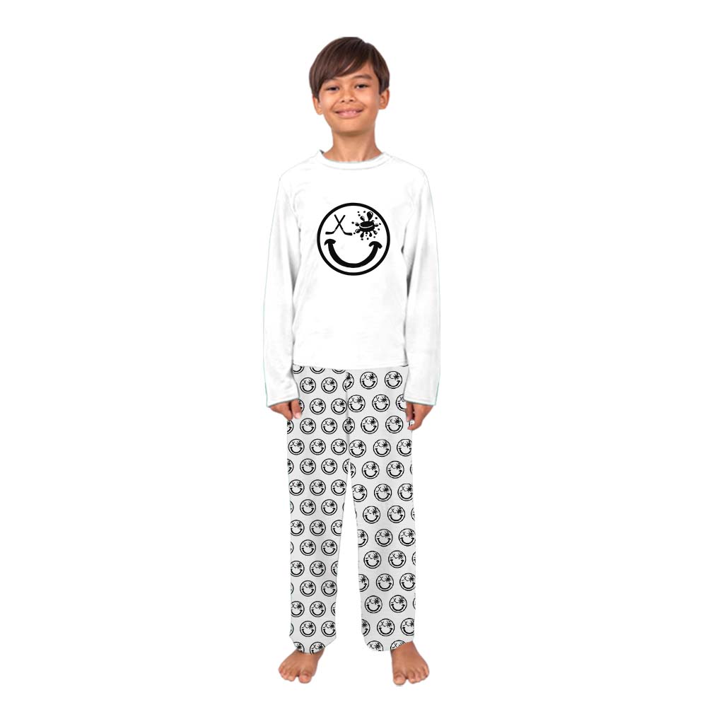 Hockey Smiling Face Pajama Sets For Family Hockey Smiling Face Pajama Sets For Family
