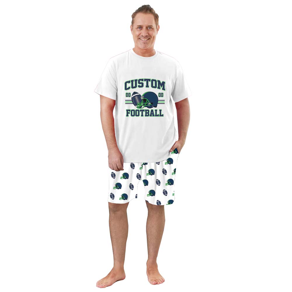 Customizable Team Name And Number For Football Lovers Pajama Short Sets Customizable Team Name And Number For Football Lovers Pajama Short Sets