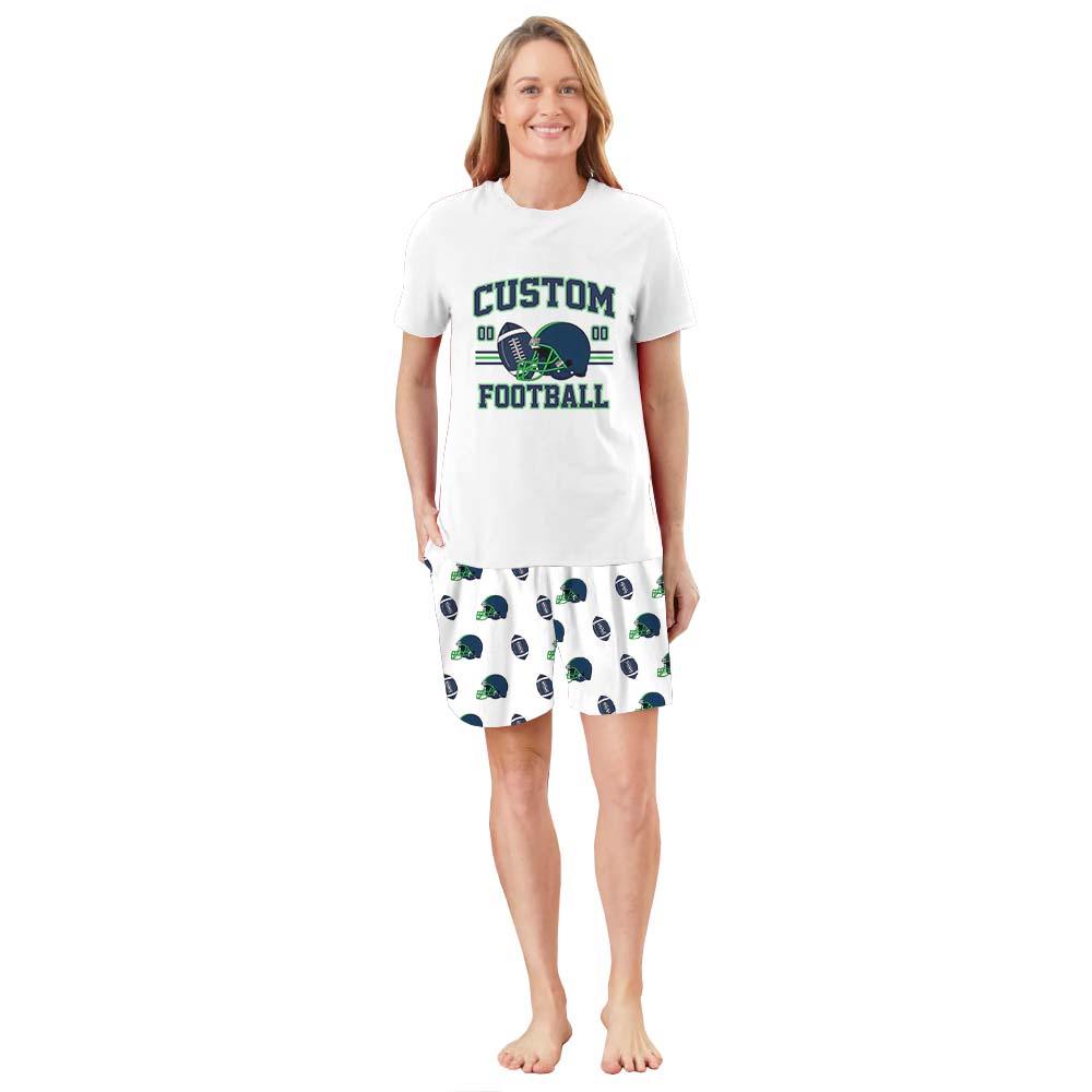 Customizable Team Name And Number For Football Lovers Pajama Short Sets Customizable Team Name And Number For Football Lovers Pajama Short Sets
