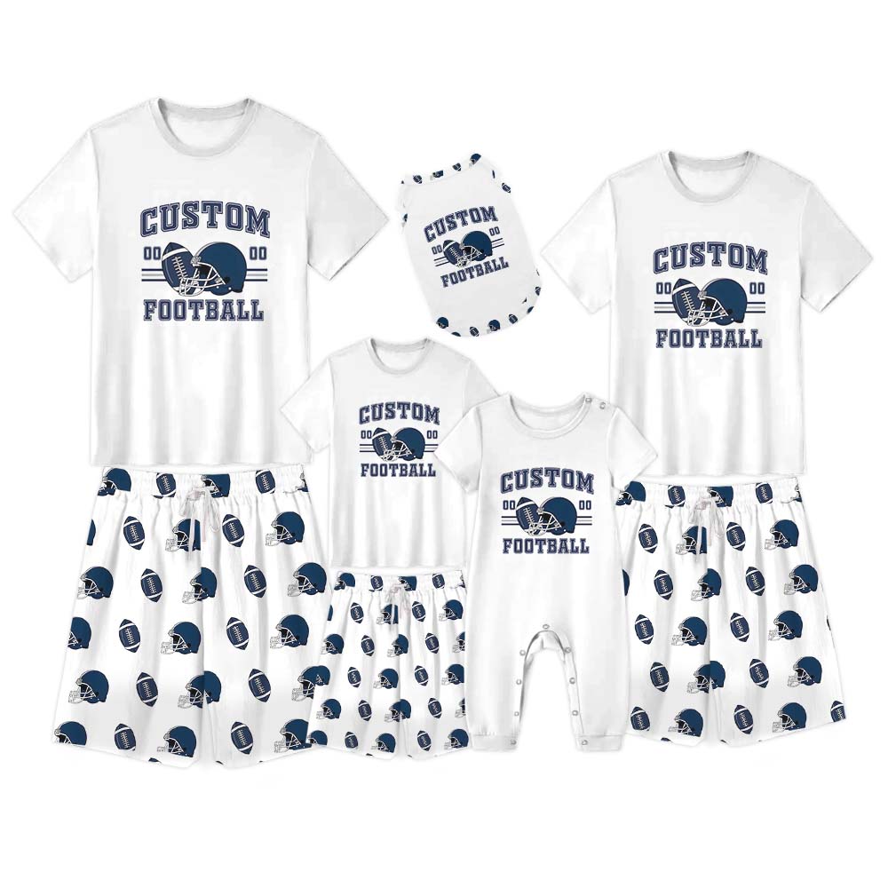 Personalized Football Team Family Matching Tops And Shorts Personalized Football Team Family Matching Tops And Shorts