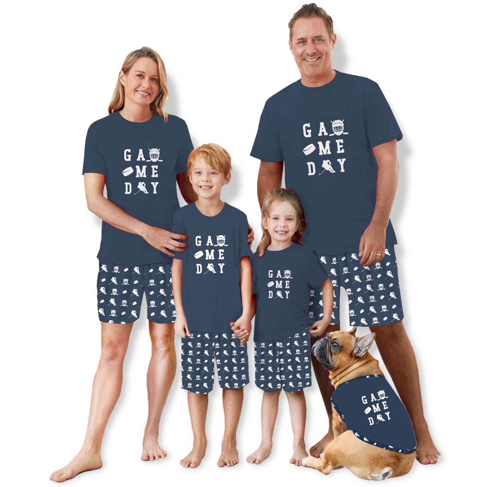 Sporty Game Day Hockey Family Matching Tops And Shorts Sporty Game Day Hockey Family Matching Tops And Shorts