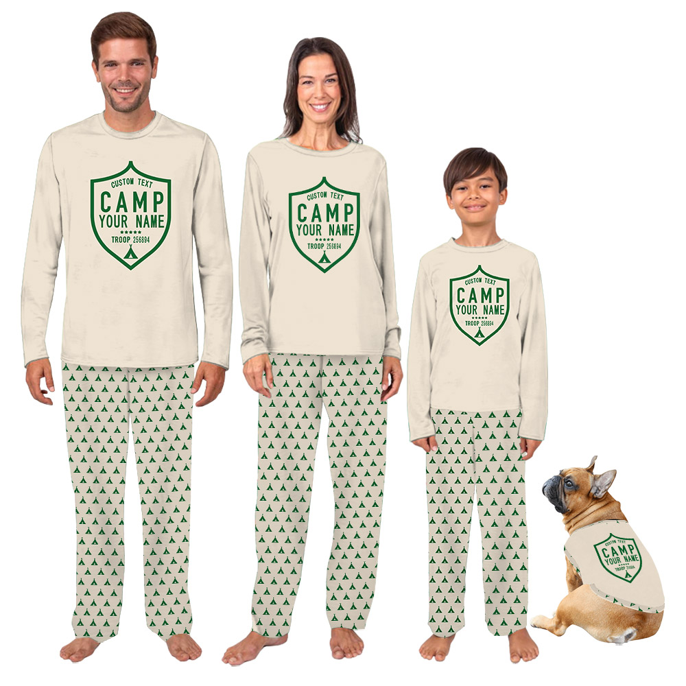 Custom Camp Troop Badge Pajamas For Camping Crew