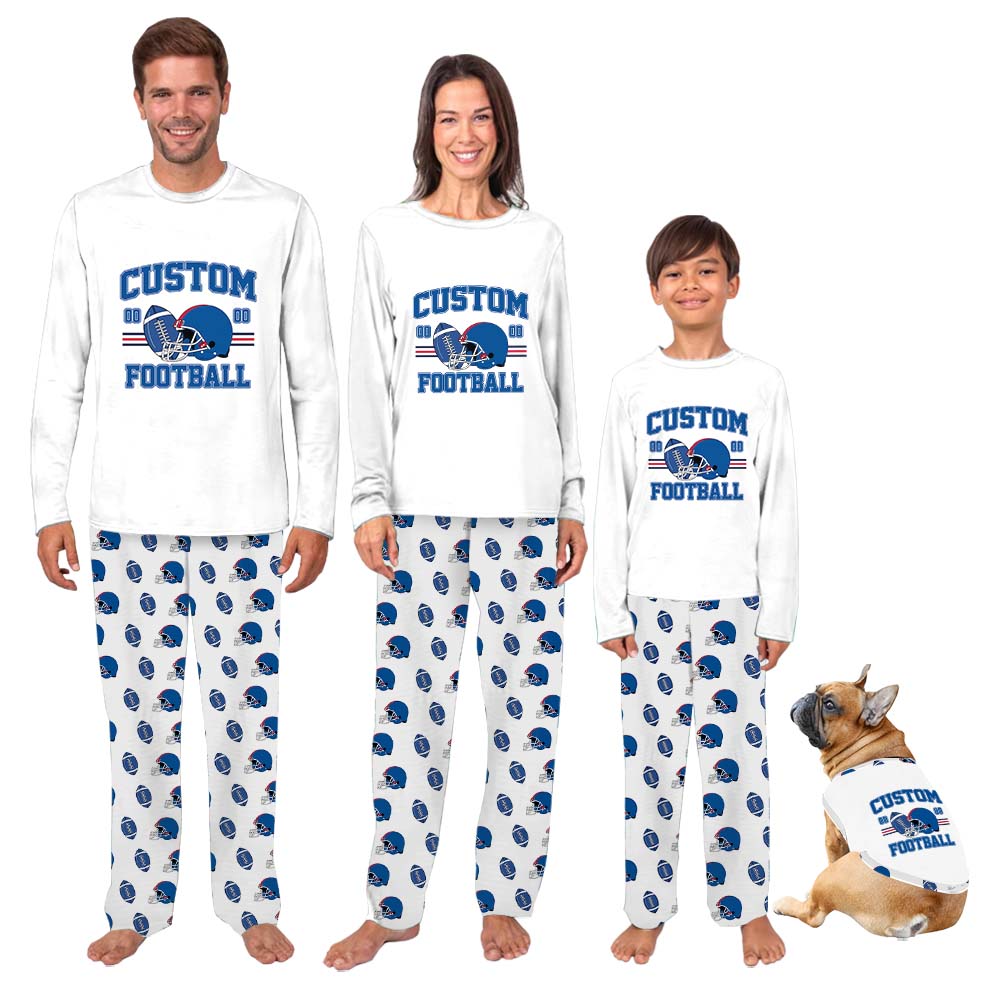 Customizable American Football Themed Pajama Sets For Family