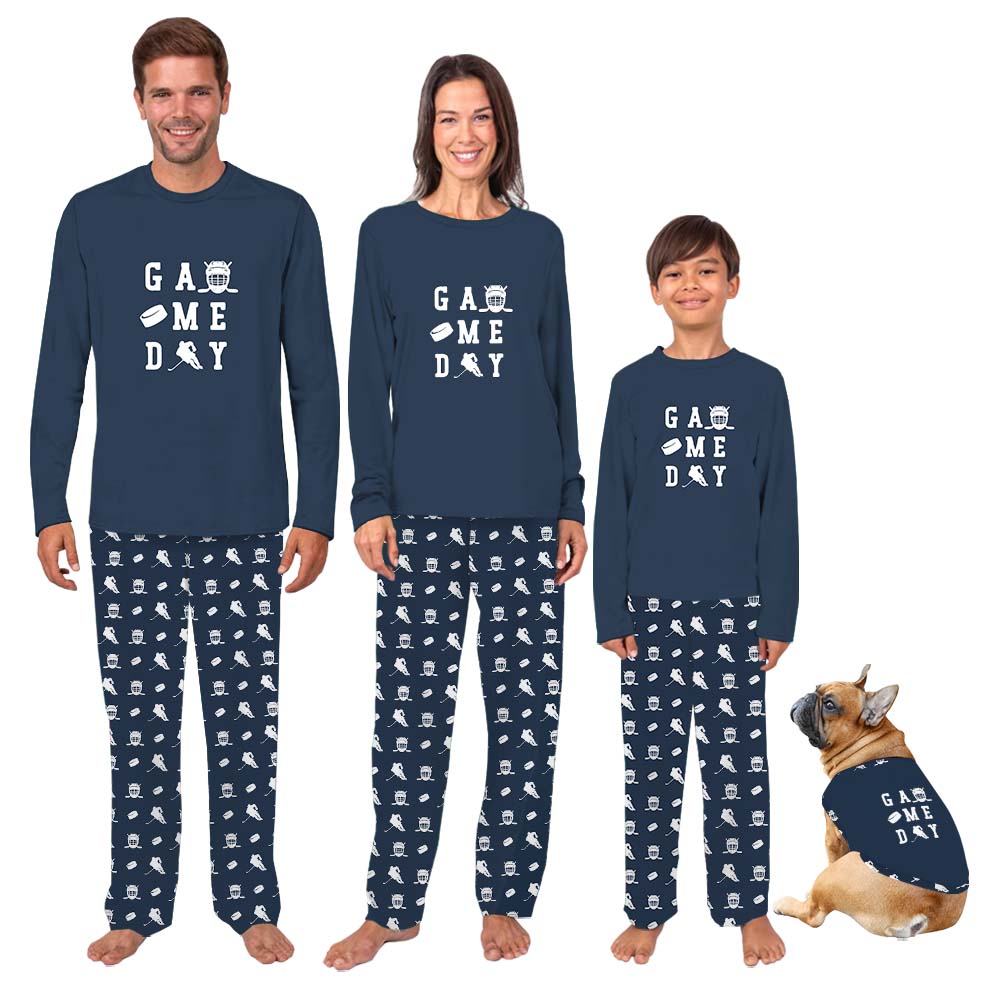 Hockey Themed Game Day Pajama Sets For Family Hockey Themed Game Day Pajama Sets For Family