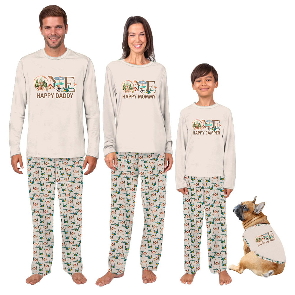 Personalized One Happy Camper Matching Pajamas For Family Personalized One Happy Camper Matching Pajamas For Family