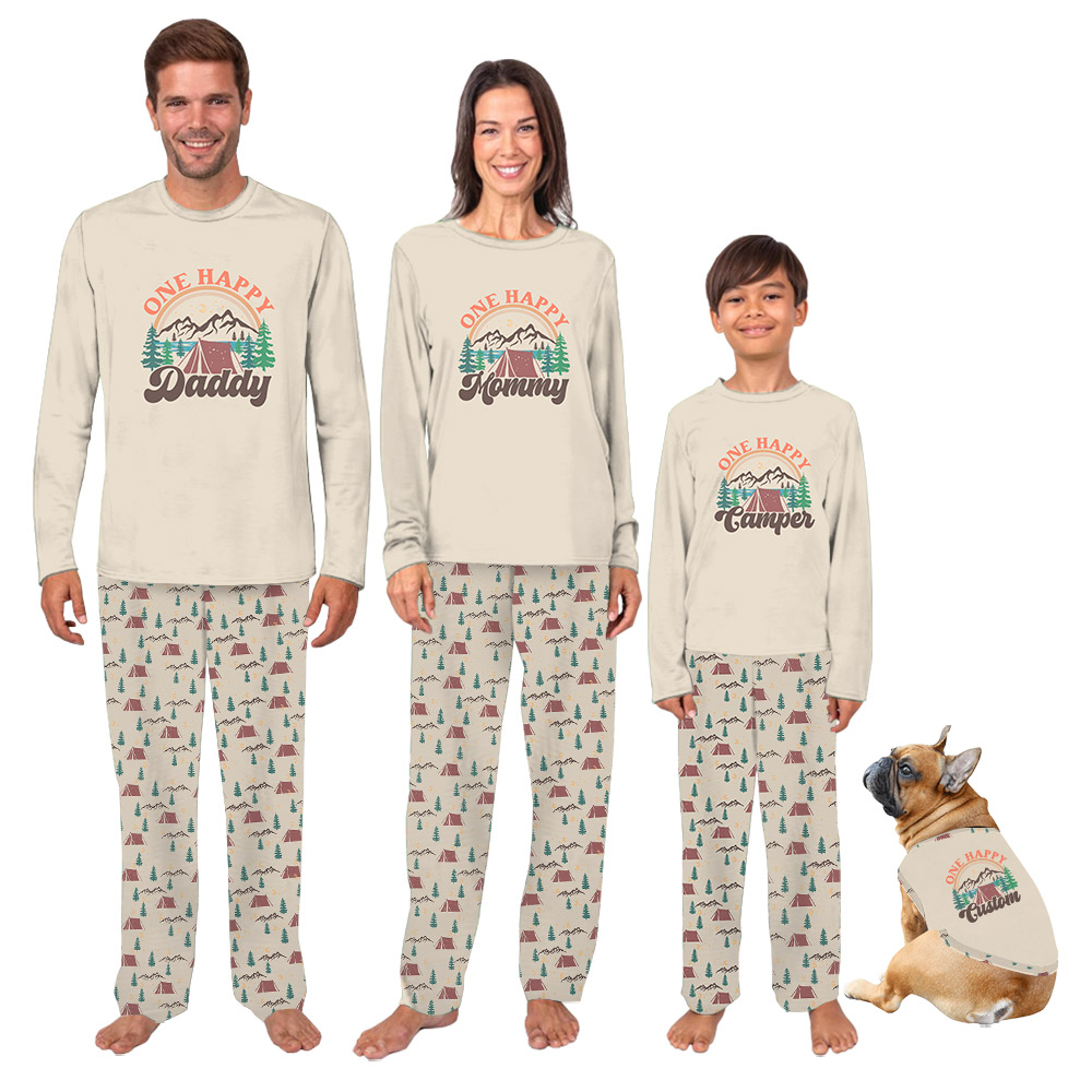 Customizable Matching Family Camping Pajama Sets