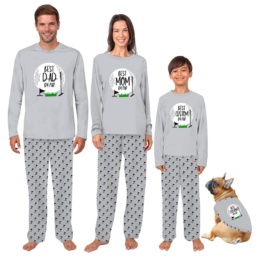 Custom Best Dad Mom By Par Golf Themed Pajamas Custom Best Dad Mom By Par Golf Themed Pajamas