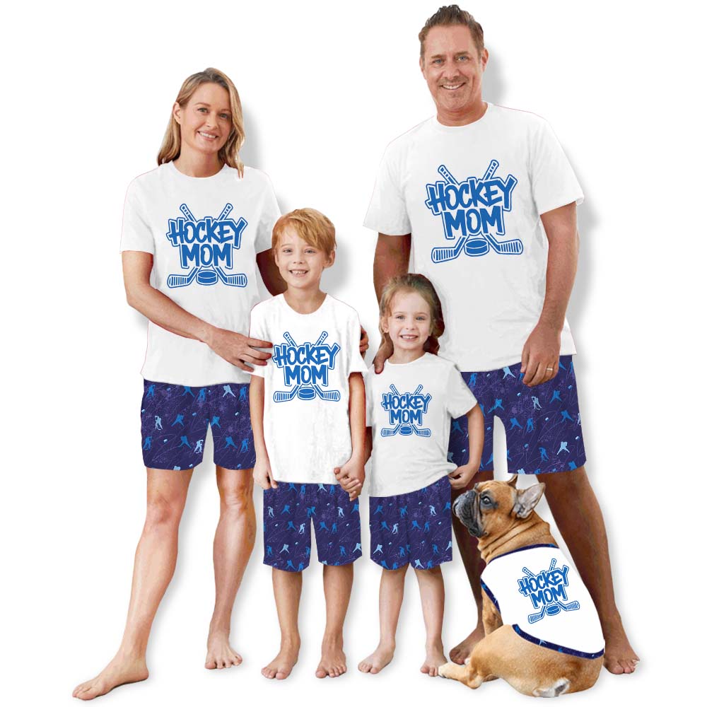 Unique Hockey Family Matching Short Sleeves Pajamas Unique Hockey Family Matching Short Sleeves Pajamas