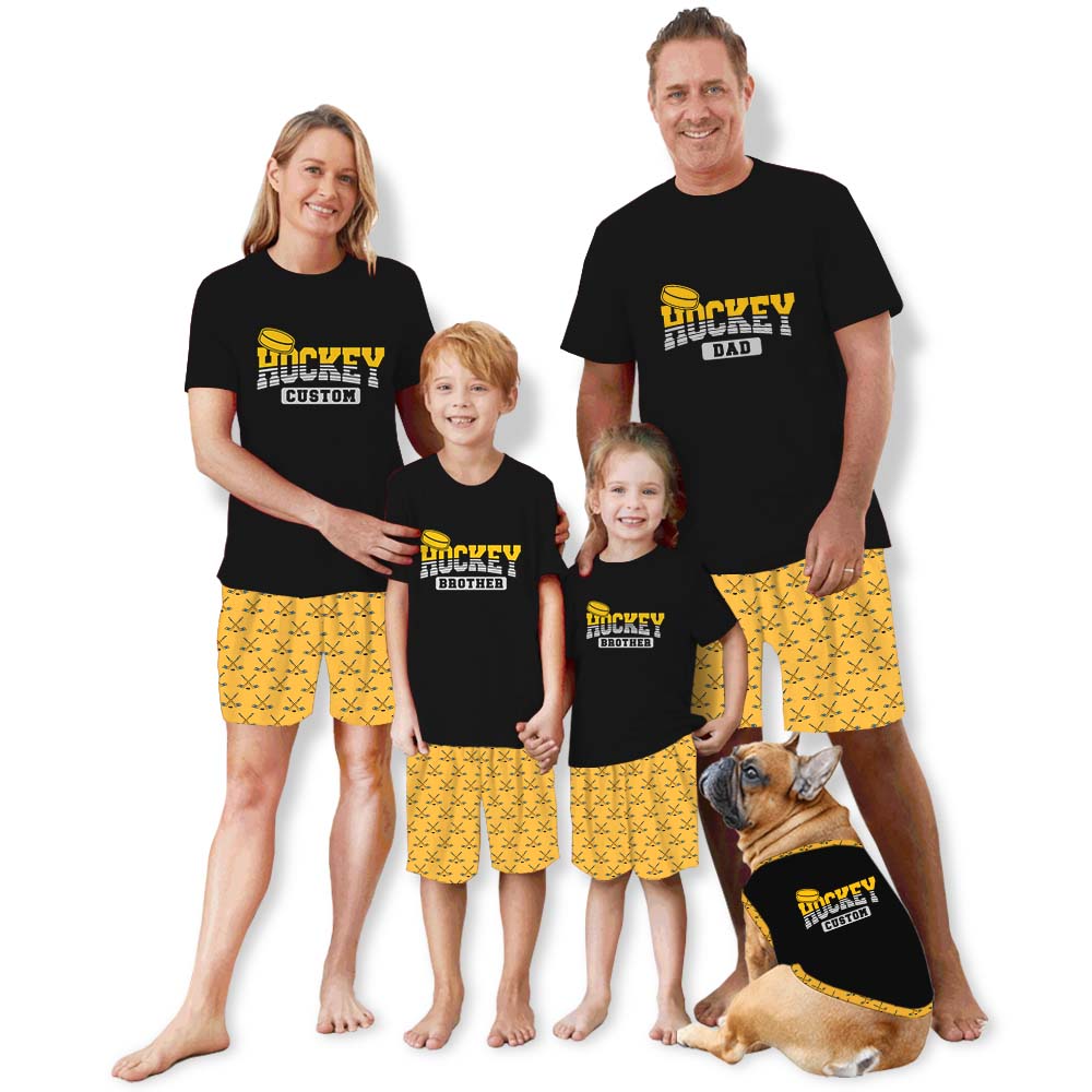 Personalized Name For Hockey Lovers Pajama Short Sets Personalized Name For Hockey Lovers Pajama Short Sets