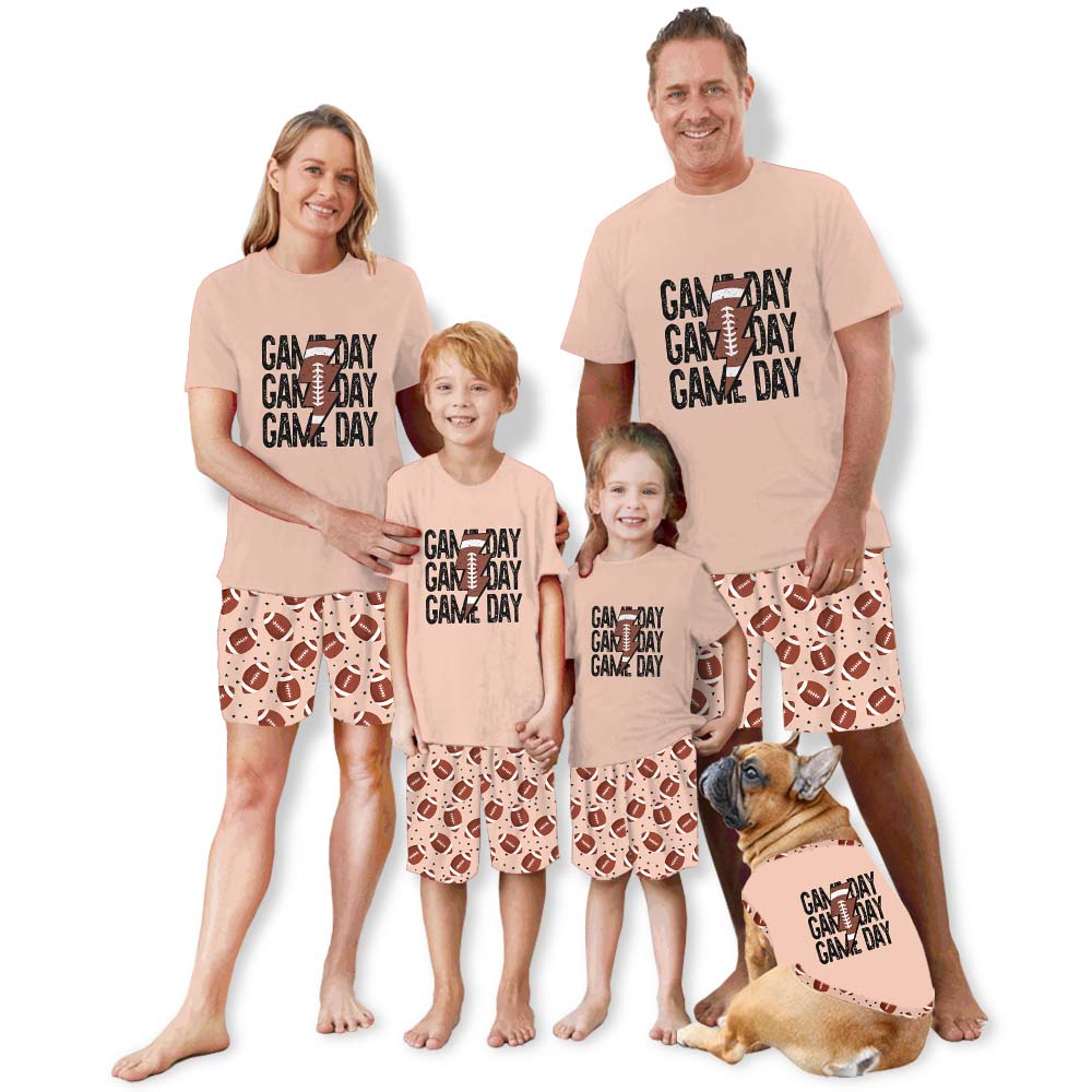 Game Day American Football Short Pajamas With Name And Number Game Day American Football Short Pajamas With Name And Number