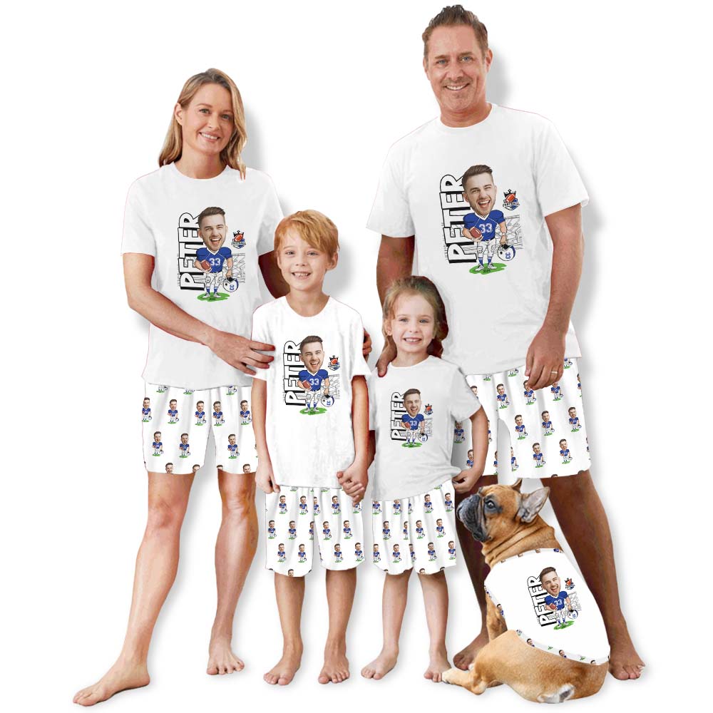 Personalized American Football Owner And Dog Pajamas Short Sleeves Personalized American Football Owner And Dog Pajamas Short Sleeves