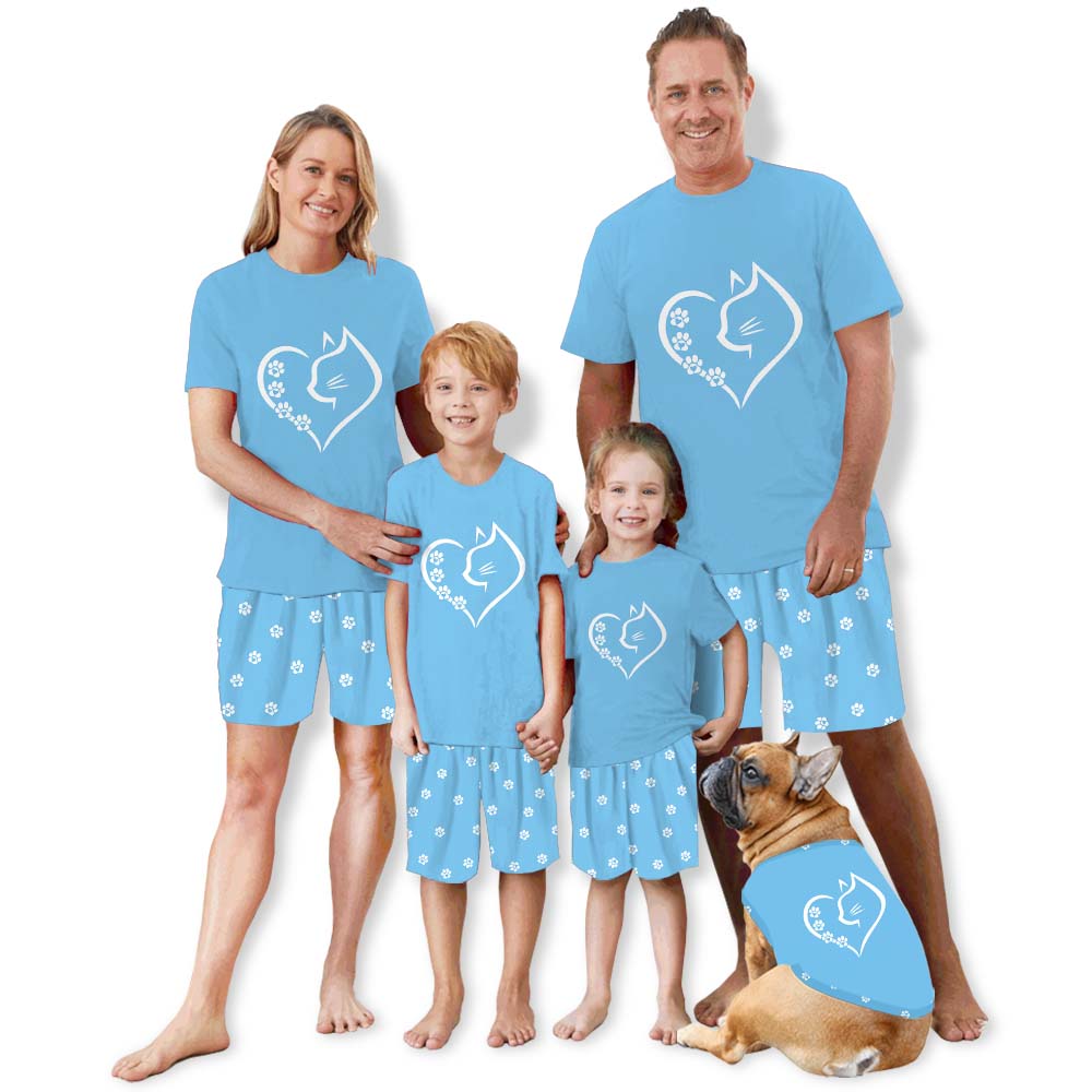 Adorable Owner And Dog Pajamas Short Sleeves For Cat Lovers Adorable Owner And Dog Pajamas Short Sleeves For Cat Lovers