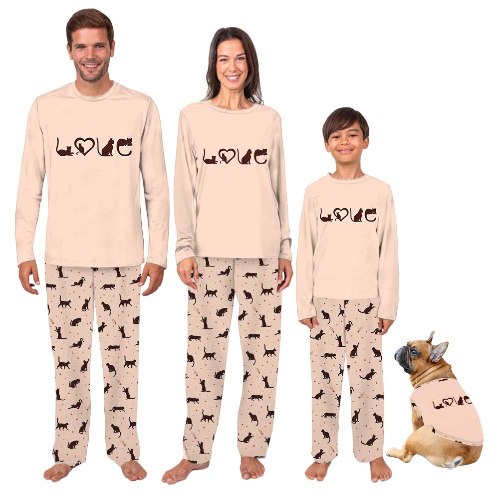 Lovely Pajamas For Family And Dog For Cat Lover Lovely Pajamas For Family And Dog For Cat Lover